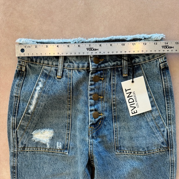 EVIDNT Anthropologie Saint Denis Flare Jeans • size 26 • raw hem • NWT - Picture 3 of 8